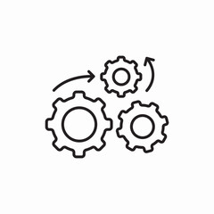Gears settings mechanism icon vector sign