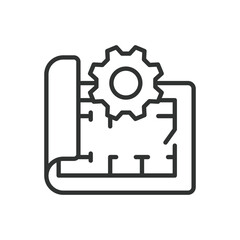 Industrial Design, icon in line design. Industrial design, product design, design, innovation, engineering, manufacturing, concept on white background vector. Industrial Design, editable stroke icon