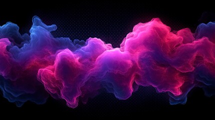 Abstract red and blue smoke effect on a transparent background with a gradient for design elements, an illustration of a glowing pink and dark purple cloud or fog.