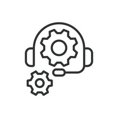 Technical Support, icon in line design. Technical support, helpdesk, assistance, service, customer service, problem solving on white background vector. Technical Support, editable stroke icon