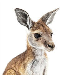 Fototapeta premium Kangaroo isolated on white background, looking curious