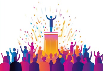 award ceremony concept, abstract illustration, vector design, with white space at the top.