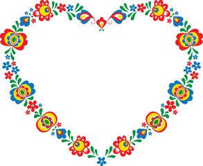 Heart shape composed of Moravian folklore ornaments