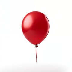 Single Red Balloon Studio Shot White Background