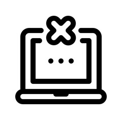 Laptop Rejected Line Icon. Single icon, line vector icon