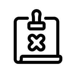Rejection Stamp Line Icon. Single icon, line vector icon