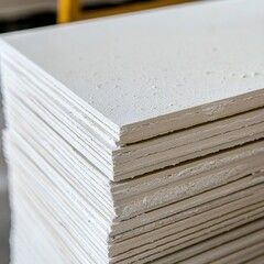 A stack of corrugated aluminum panels for industrial roofing