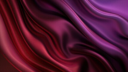 Fototapeta premium Luxurious abstract background with flowing curtains in black, dark purple, red, burgundy, maroon, magenta, pink, and rose tones. Smooth silk satin fabric with a silky shine and subtle glitter accents