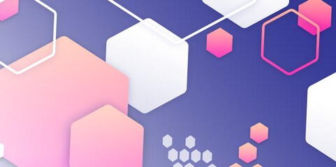 Reimagining Digital Space: The Abstract Beauty of 3D Hexagonal Grids Amidst Minimalist colourfully Technology-Inspired Designs