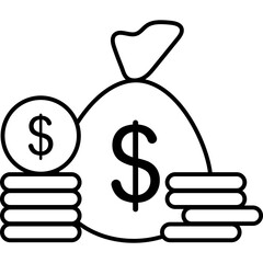  Money Saving Line Icon