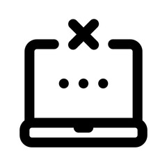 Laptop Rejected Simple Line Icon. Single icon, line vector icon