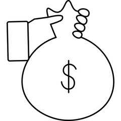 Money Saving Line Icon