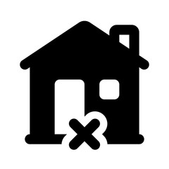Property Rejected Simple Glyph Icon. Single icon, glyph vector icon