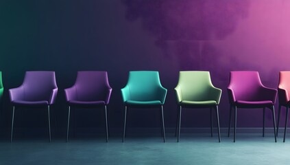 Obraz premium Colorful chairs in a waiting area