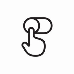 Obraz premium Touch gesture click switch icon vector sign