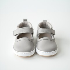 Close-Up of Plain Kids’ Shoes on White