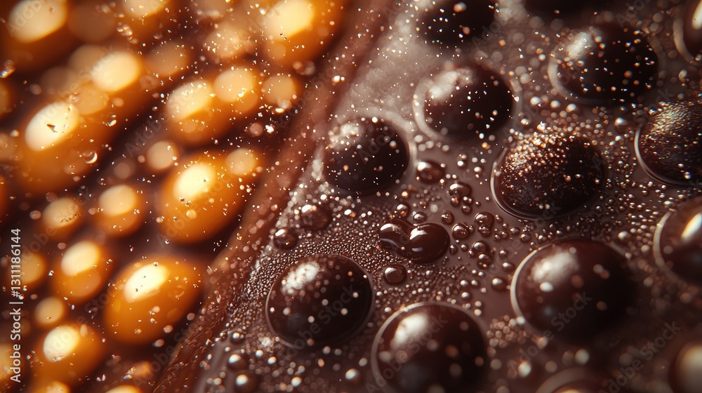 Poster close-up of water droplets on a smooth surface creating a refreshing and invigorating visual effect