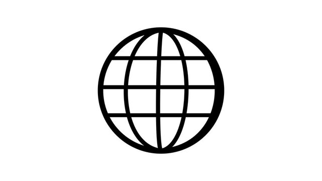 global spinning , Globe, planet, Earth icon animation on a white background representing worldwide connectivity geography and international concepts in motion.







