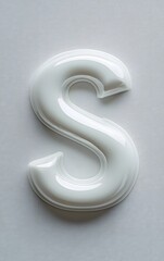 Naklejka premium 71. Letter S centered on a pure white surface, no watermark