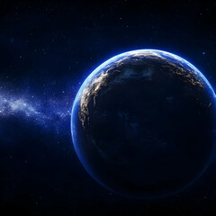 Realistic Earth Night Space Background Illustration