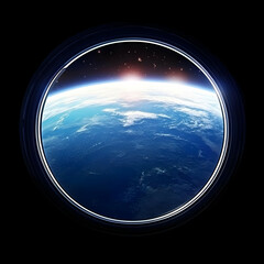 Stunning Earth Sunrise View from Spacecraft Window