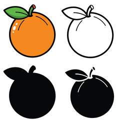 set vector illustration outline orange silhouettes	
