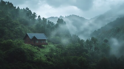 Fototapeta premium cabin in the mountains