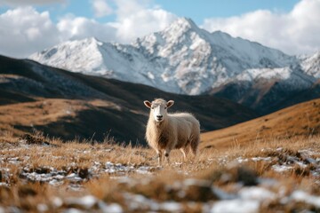 Fototapeta premium Sheep in Alpine Meadow