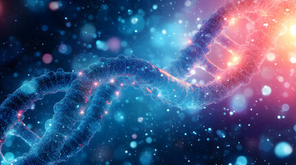 DNA chain structure cyberspace background illustration.