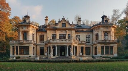 Fototapeta premium 17th-century moshni castle in an eclectic style. sights of poland. eclecticism.