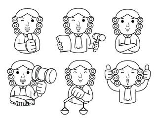 man judge cartoon character line art