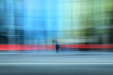 Abstract Motion Blur Cityscape Background Blue Green Red Urban