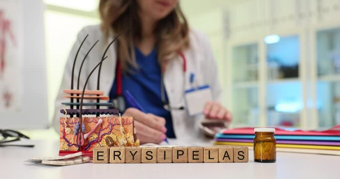 A detailed exploration of Erysipelas, featuring anatomical models and medical professionals at work.