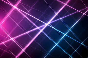 Abstract Neon Lights Background Glowing Purple Pink Blue Lines Grid
