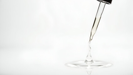 Meticulously Positioned Cosmetic Pipette with a Serum Droplet &ndash; Skincare and Beauty Concept