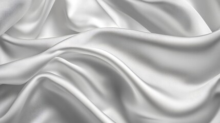 Obraz premium Luxurious White Fabric Draped and Curving Gently in Soft Folds