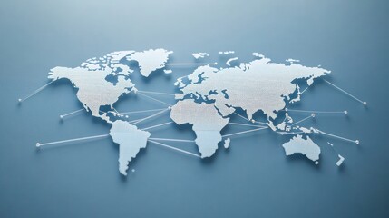 Naklejka premium Global Network Map - World Connections - Digital Illustration