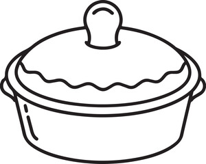 cake pan line art, black outline, vector and illustration, coloring book page line art drawing