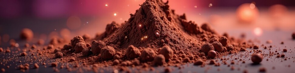 Bright chocolate paint powder swirls, intense color eruption , color, movement, vivid