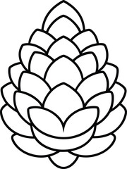 Pine Cone Outline - Minimalist Autumn Fall Vector Illustration
