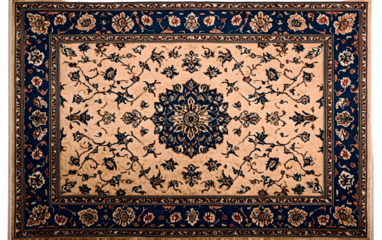 Traditional oriental rug with intricate floral patterns on transparent background, vintage Persian carpet, luxury handcrafted textile, classic home decor, png