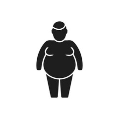 Obese Woman Front Silhouette Icon
