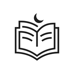 Open Book Crescent Moon Icon