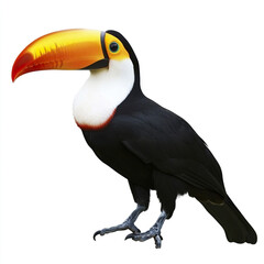 Fototapeta premium Toucan with vibrant beak isolated on white background