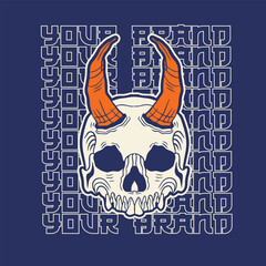 Human head skull surrounded by chains	
