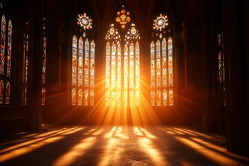 Cathedral Stained Glass Sunlight Rays