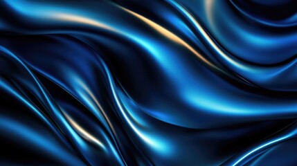 Obraz premium Abstract rendering of flowing blue material with highlights and curves