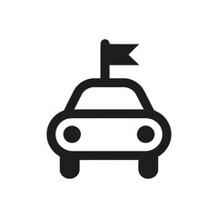 Flagged Car Journey Icon