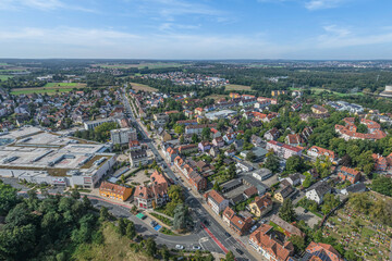 Ausblick auf die Stadt Stein in der Metropolregion Nürnberg im Spätsommer