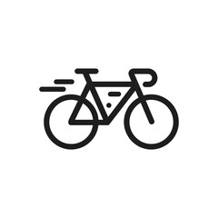 Fototapeta premium Bicycle with speed lines icon
